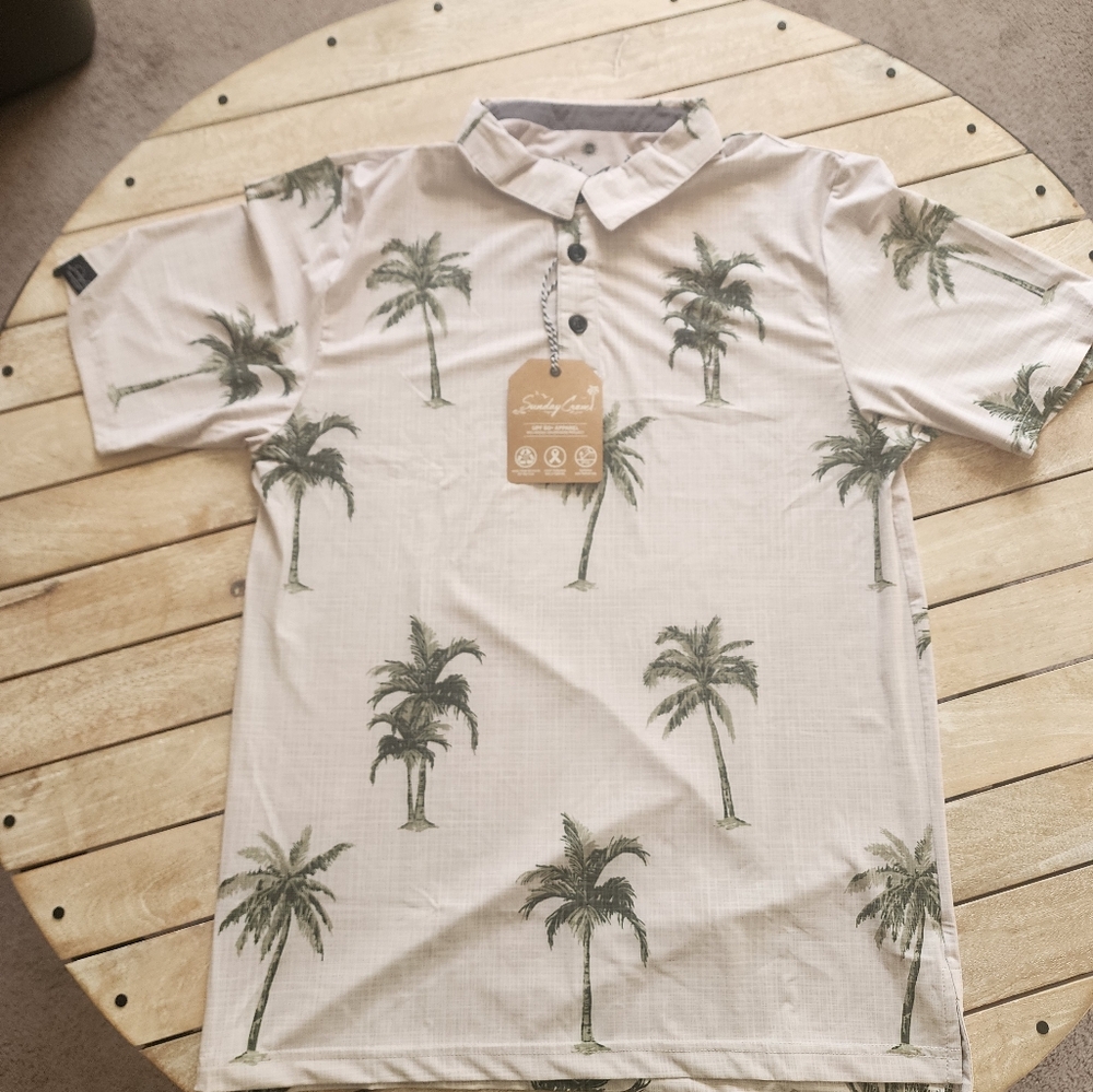 Sunday Crew Golf Polo Mens L Green House UPF UV Protection Made in USA Shirt